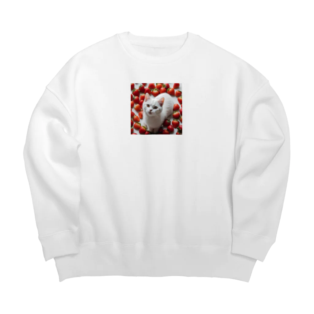 kiryu-mai創造設計のいちごねこ・スクエア Big Crew Neck Sweatshirt