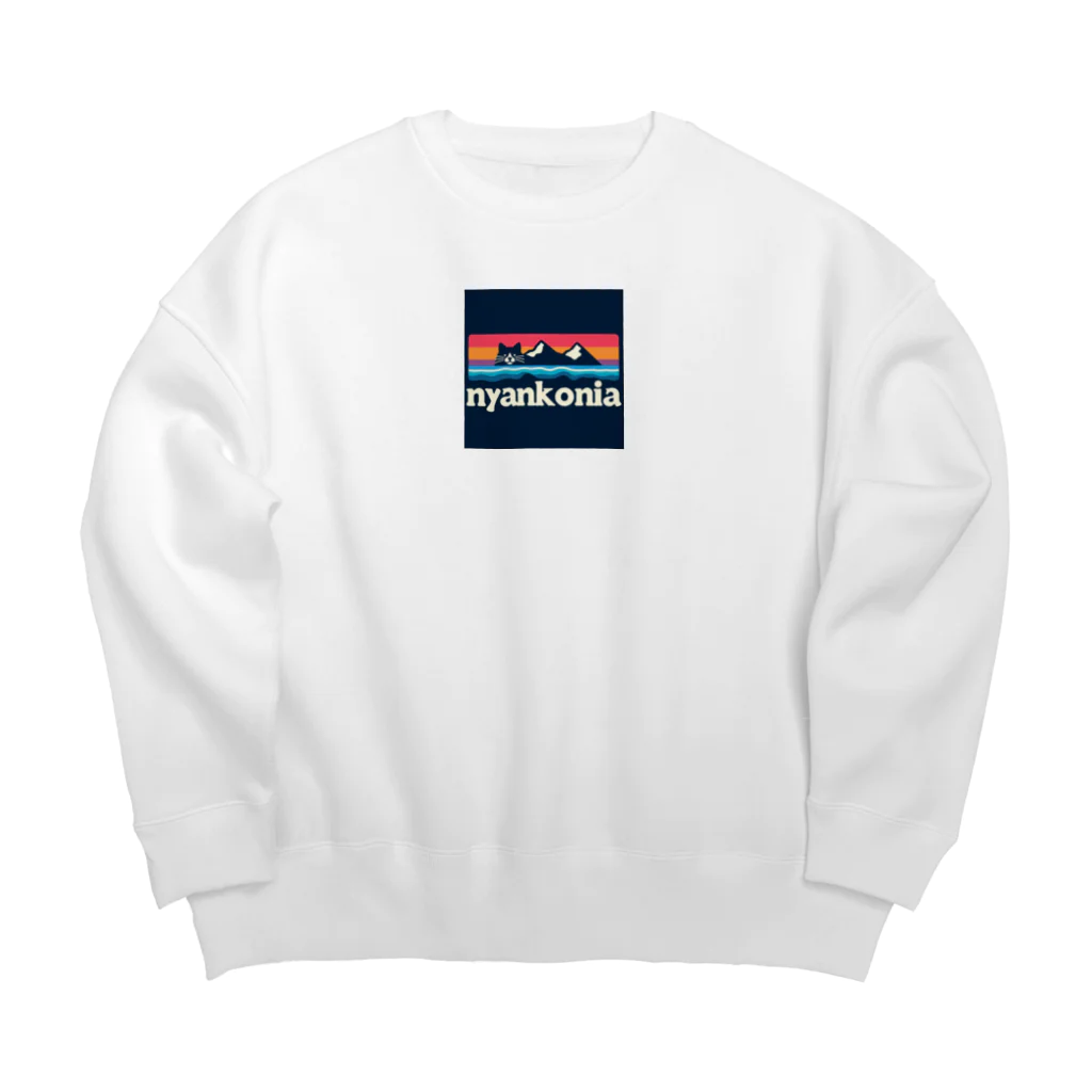 naramasaのnyankonia　ニャンコニア　パロディ Big Crew Neck Sweatshirt