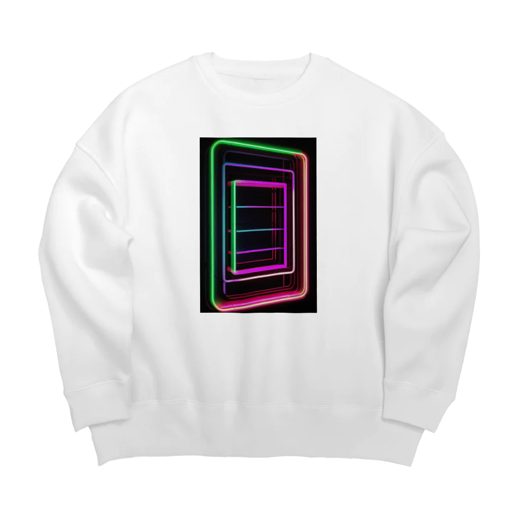 Association Against Mirroring SelfiesのAbstract_Neonsign Big Crew Neck Sweatshirt