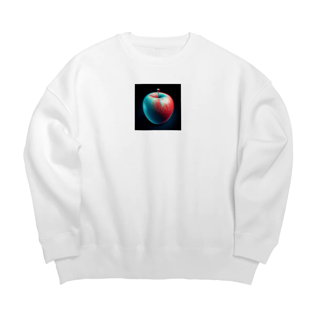 godo_dioの３D　立体視　リンゴ Big Crew Neck Sweatshirt