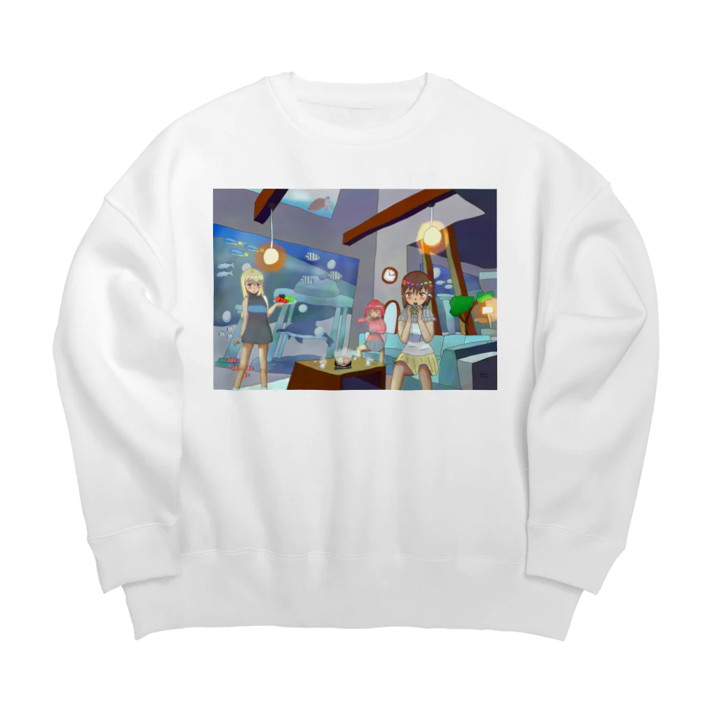 きなこもちの小屋２号店の海の中の家の鍋パーティー Big Crew Neck Sweatshirt