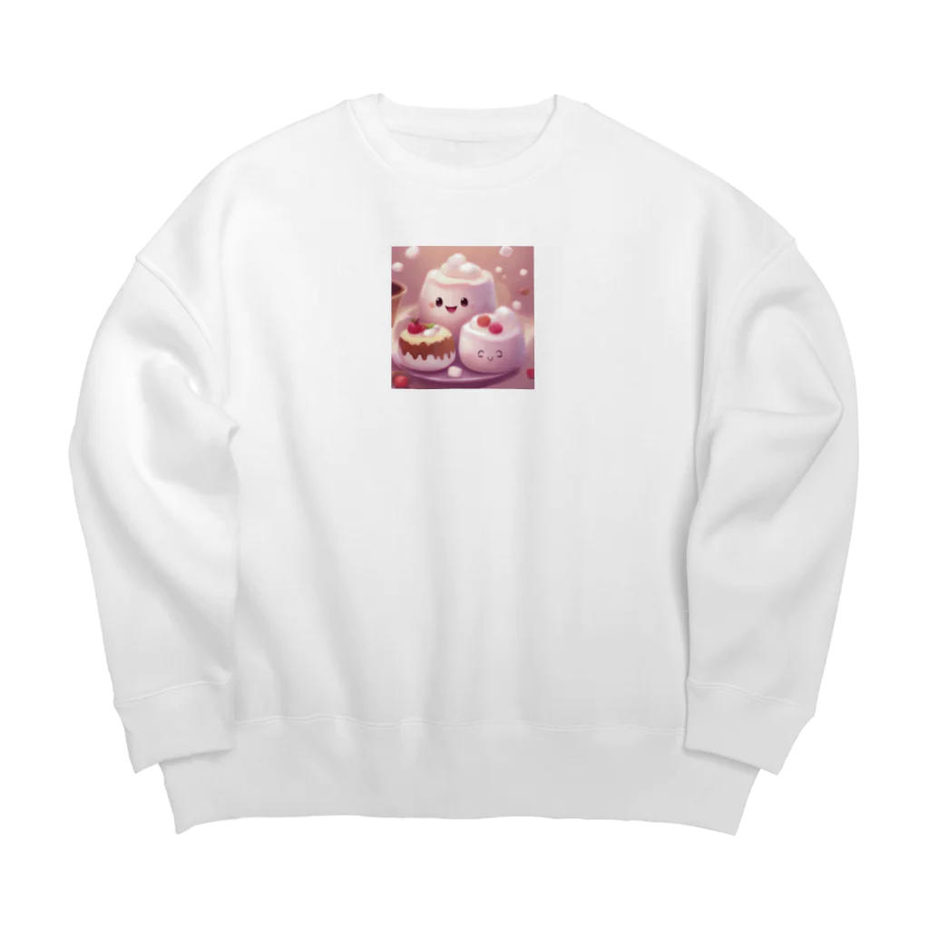 amxafukのふわふわマシュマロかわいいプリン Big Crew Neck Sweatshirt