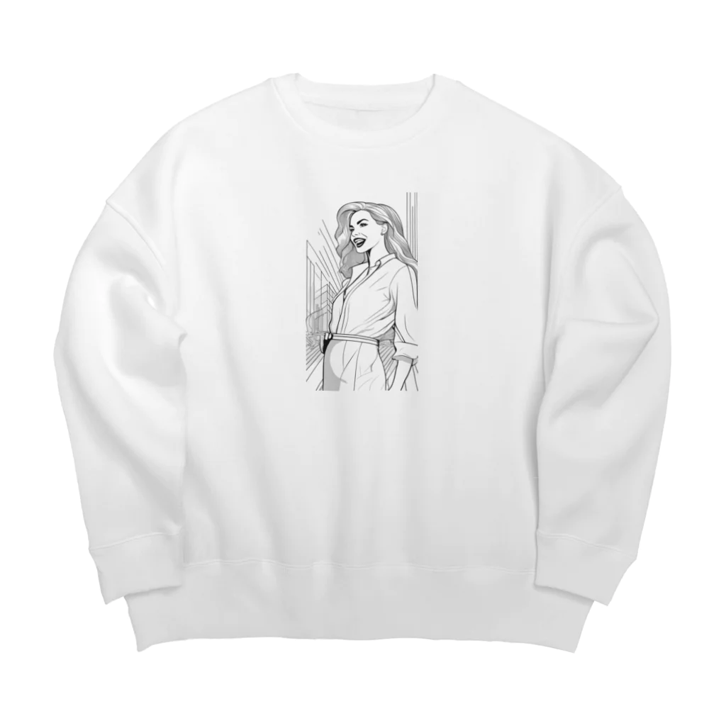 wtr3045の魅惑の塗り絵世界に浸る女性　２ Big Crew Neck Sweatshirt