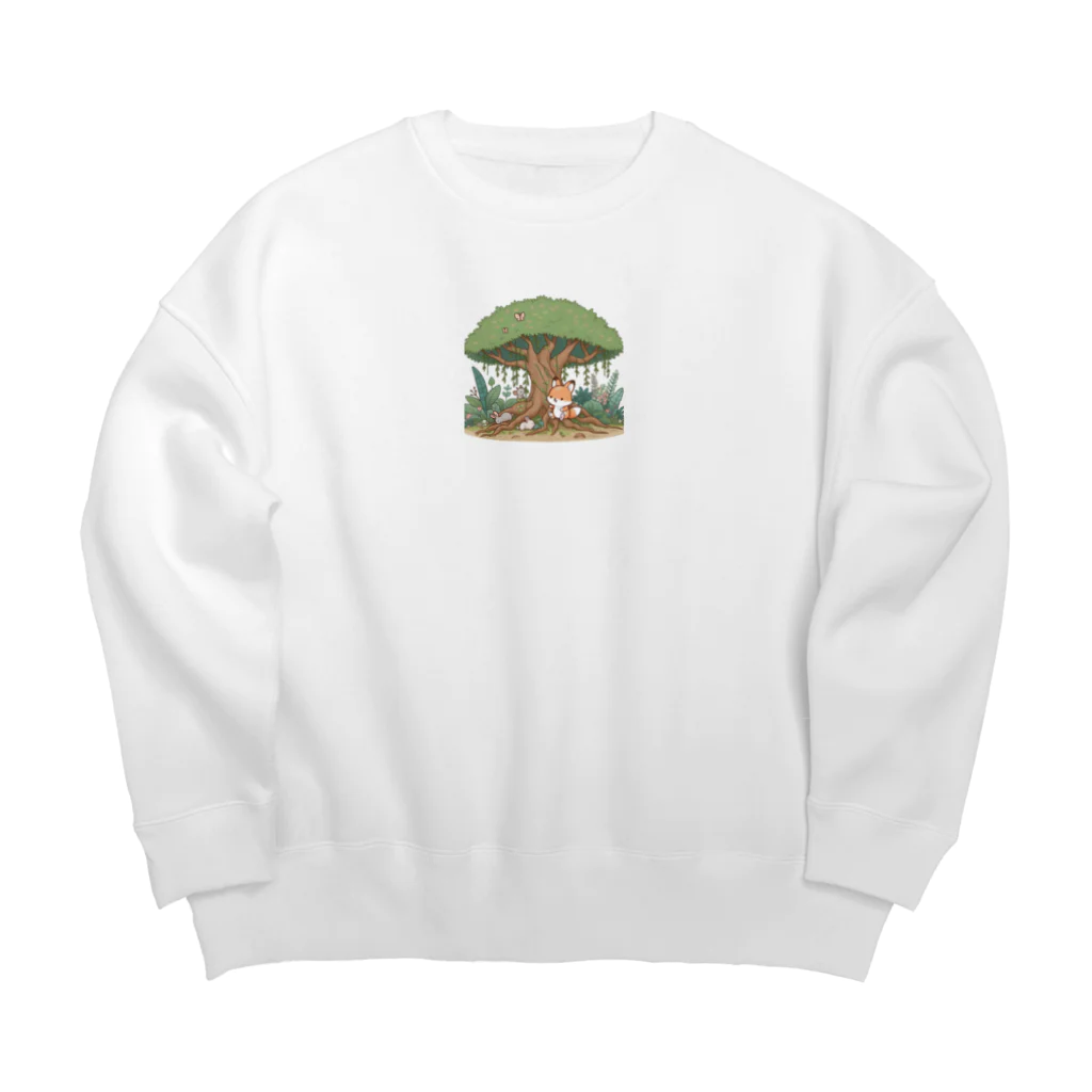 星パンダショップのガジュマルとキツネと森の仲間たち Big Crew Neck Sweatshirt