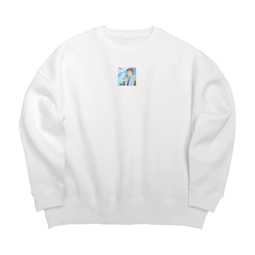 なお（ｻﾗﾘｰﾏﾝ）＠AI使って情報発信中のサラリーマン＠青空コーヒー Big Crew Neck Sweatshirt