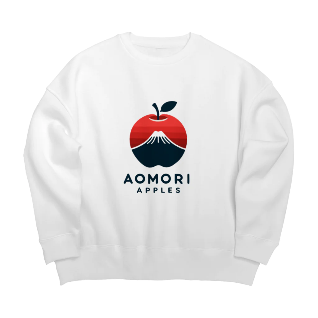 KUMACHOPのあおもりりんごと岩木山 Big Crew Neck Sweatshirt