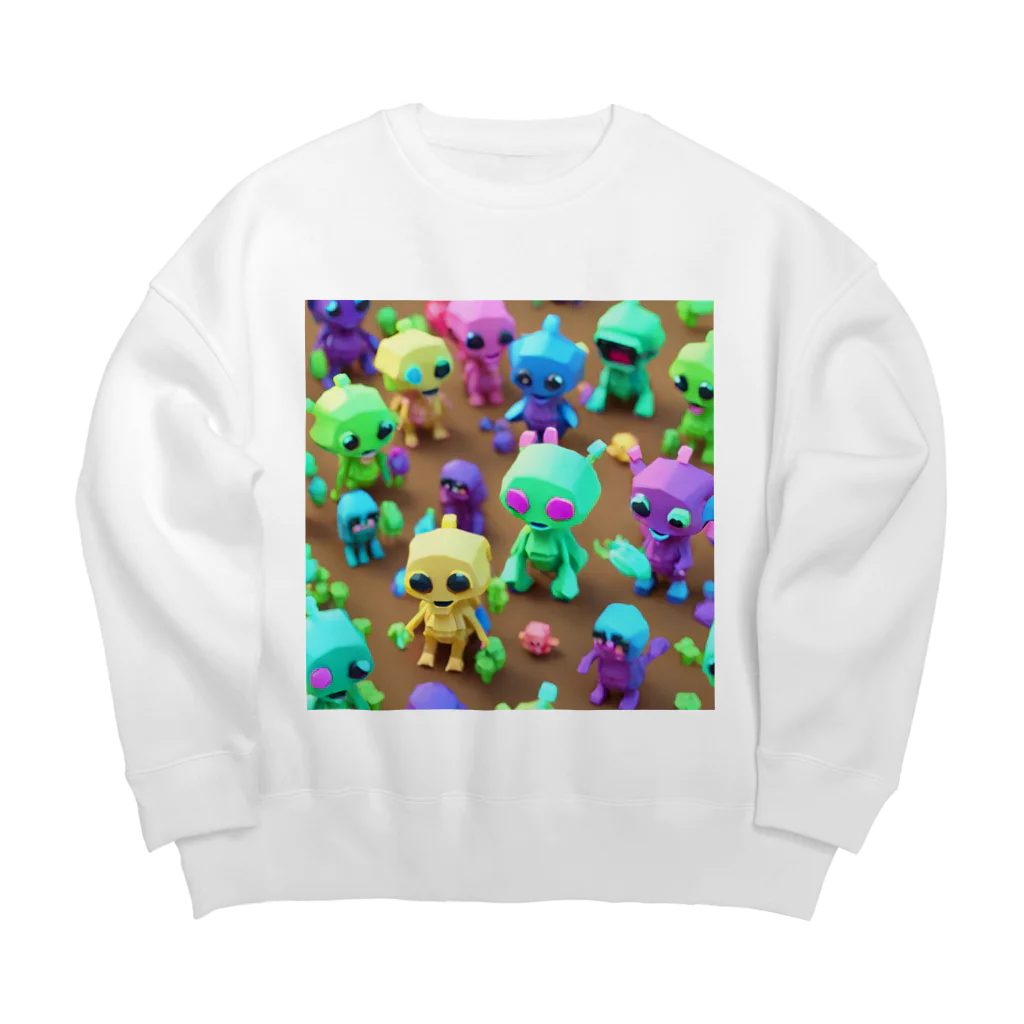 かんむりわっしーの集まれKAWAii宇宙人 Big Crew Neck Sweatshirt