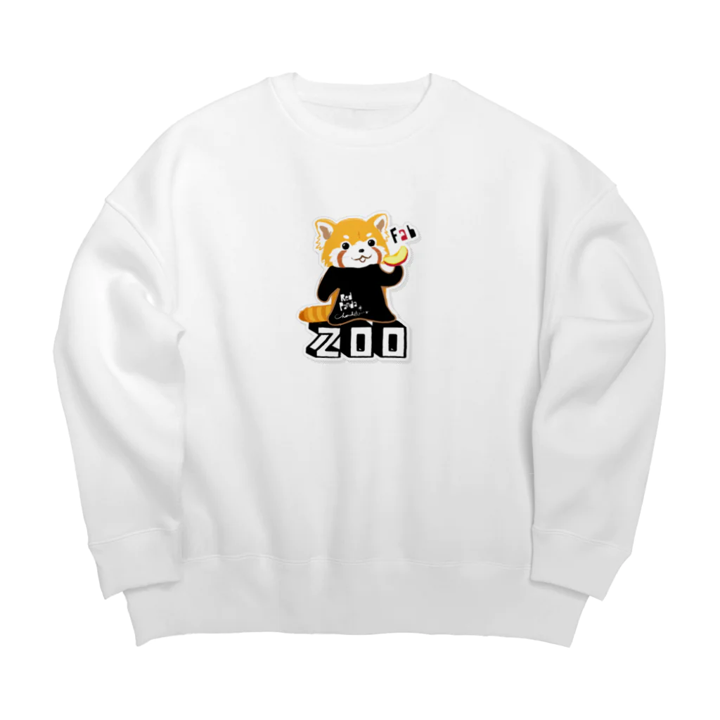 loveclonesのレッサーパンダ 0625 ZOOロゴ りんご大好き柄 Big Crew Neck Sweatshirt