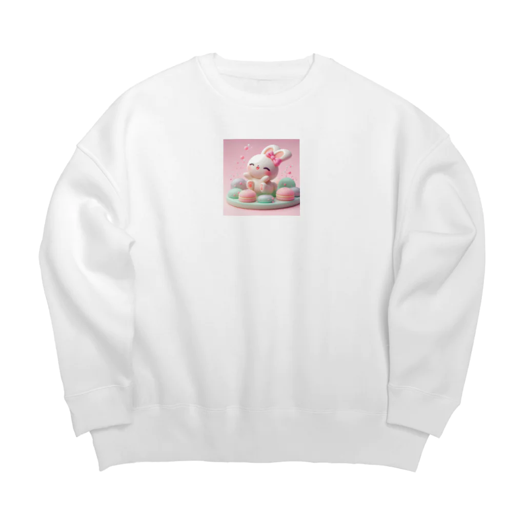 星パンダショップのほわほわマカロンうさぎ Big Crew Neck Sweatshirt