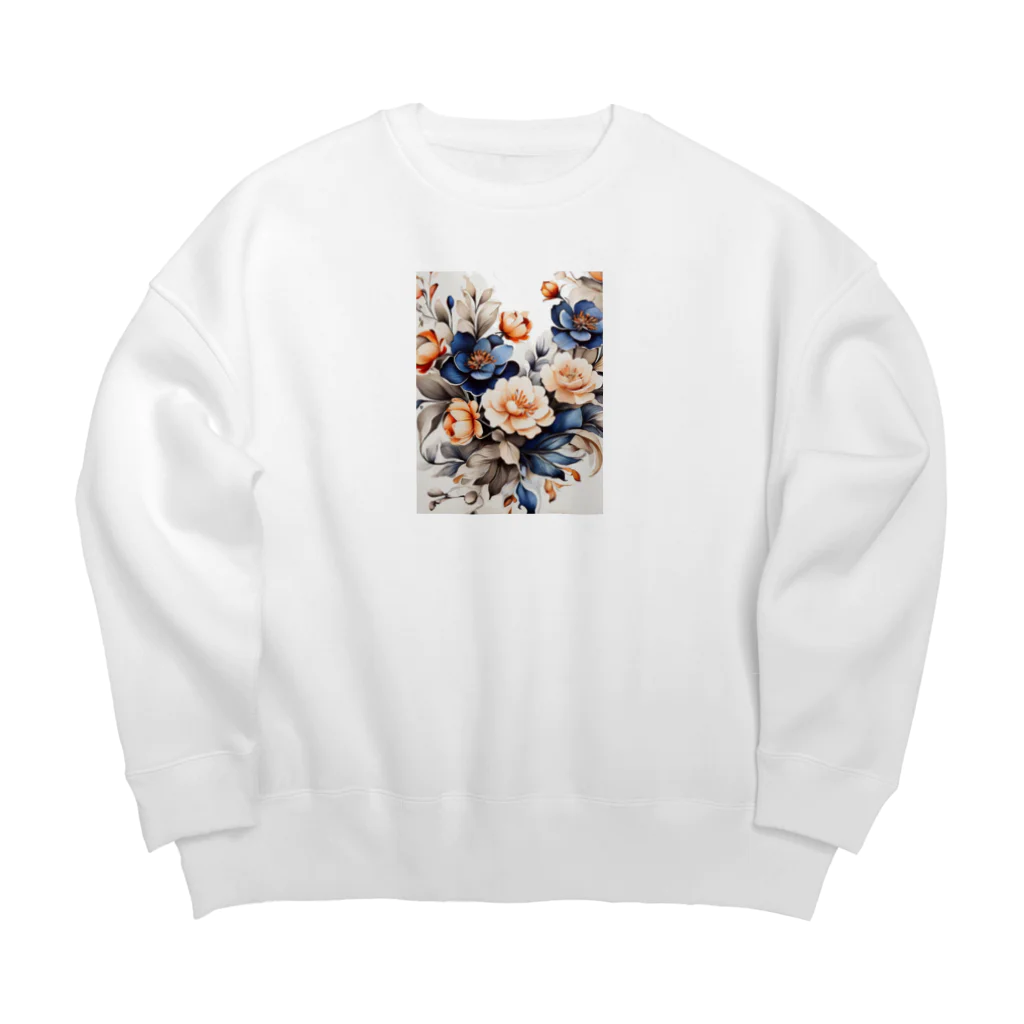 Lemon teaの花々・渋 Big Crew Neck Sweatshirt