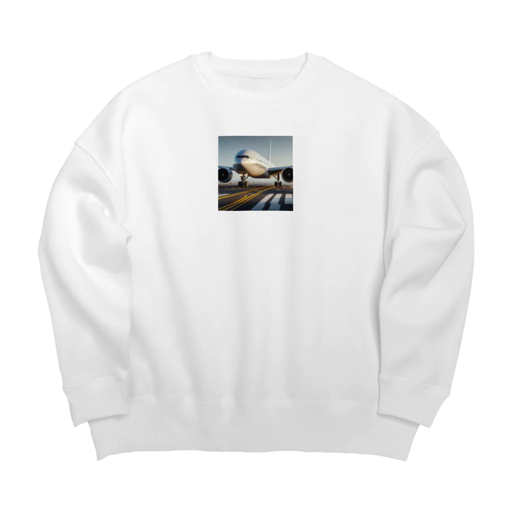 uj-ojiasnのかっこいい飛行機 Big Crew Neck Sweatshirt