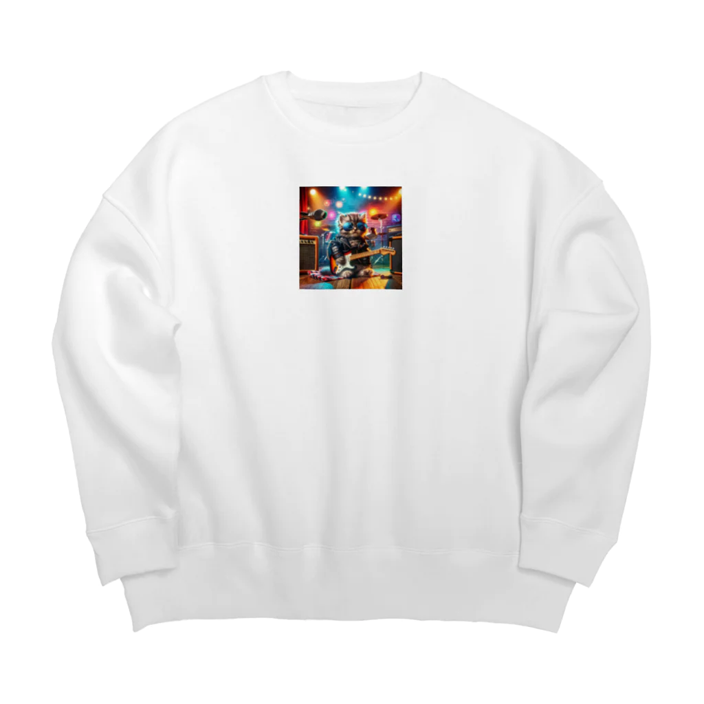 kazhiroの「ロック界の新星！かわいすぎる子猫ちゃんがミュージシャンデビュー！」 Big Crew Neck Sweatshirt