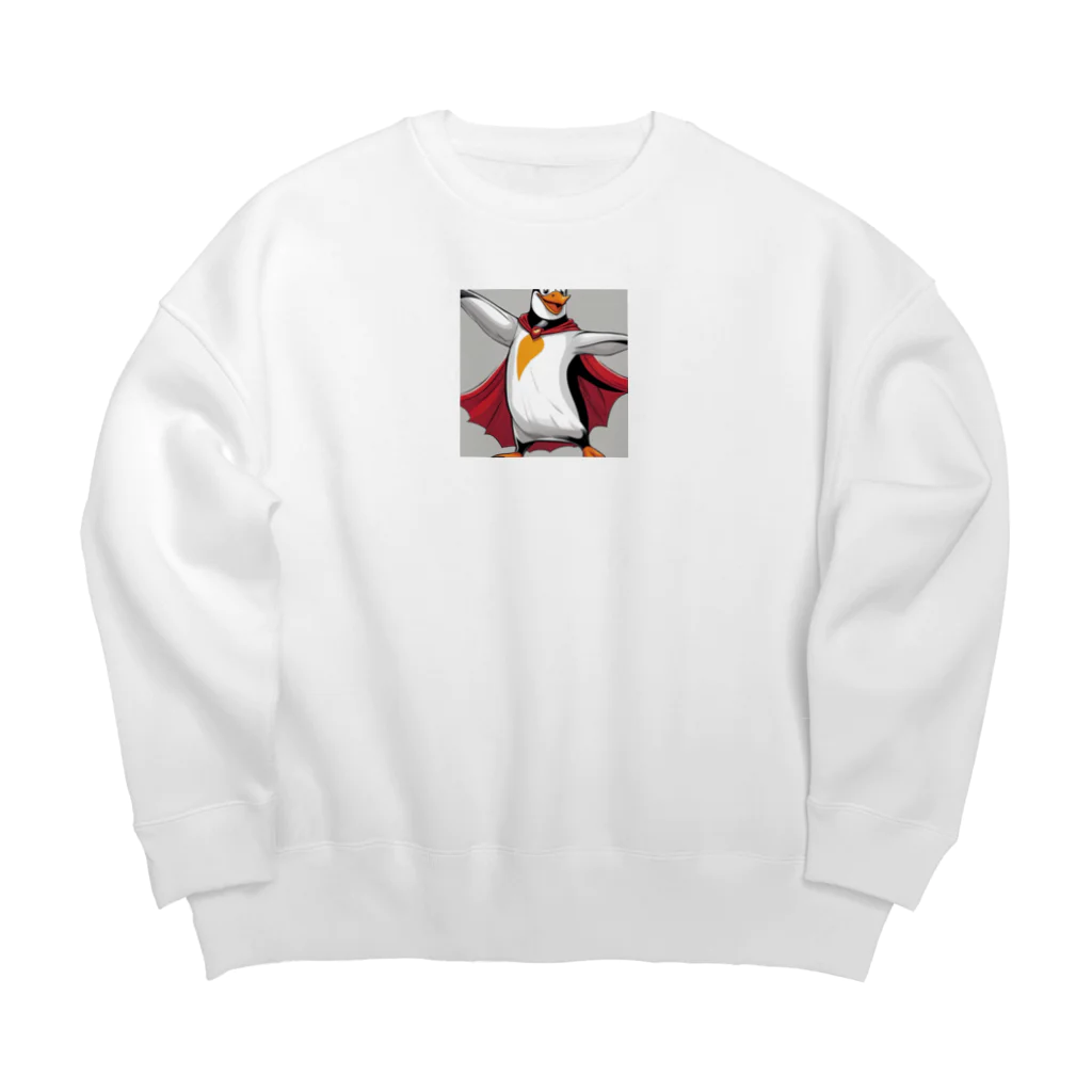 hypudgyのスーパーヒーローペンギン A  Big Crew Neck Sweatshirt