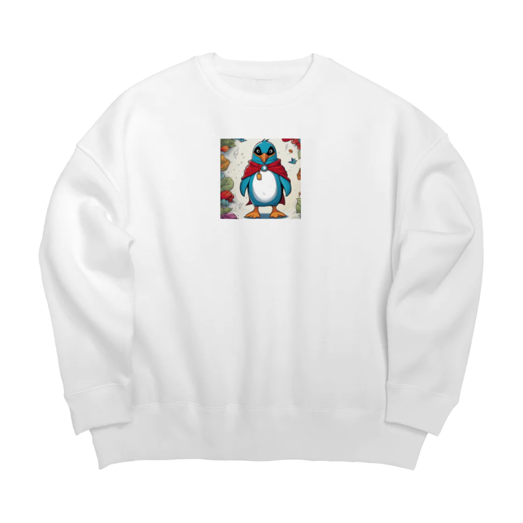 hypudgyのヒーローペンギンB Big Crew Neck Sweatshirt