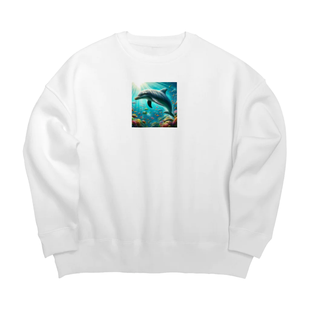 Lovers-chapelの美しいイルカ Big Crew Neck Sweatshirt