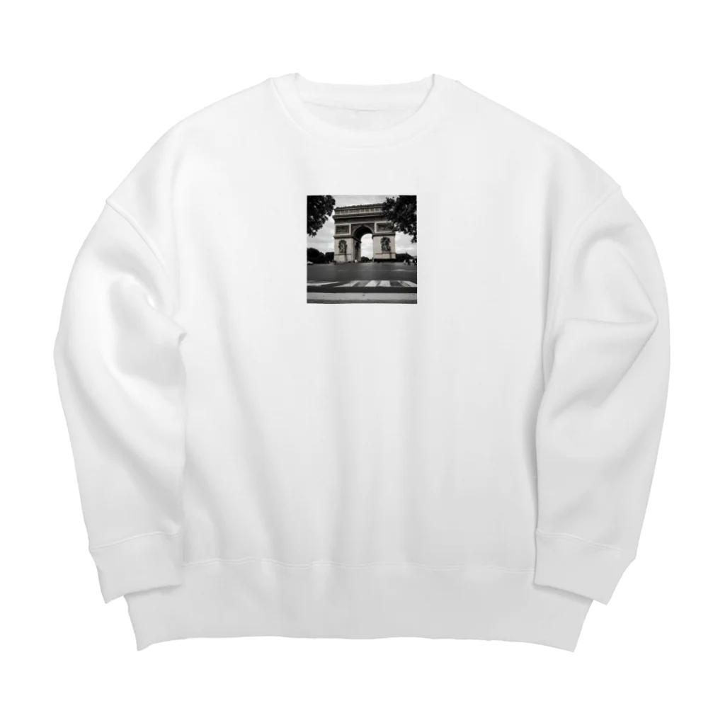 ai美女ショップの凱旋門モノクロ⛩ Big Crew Neck Sweatshirt