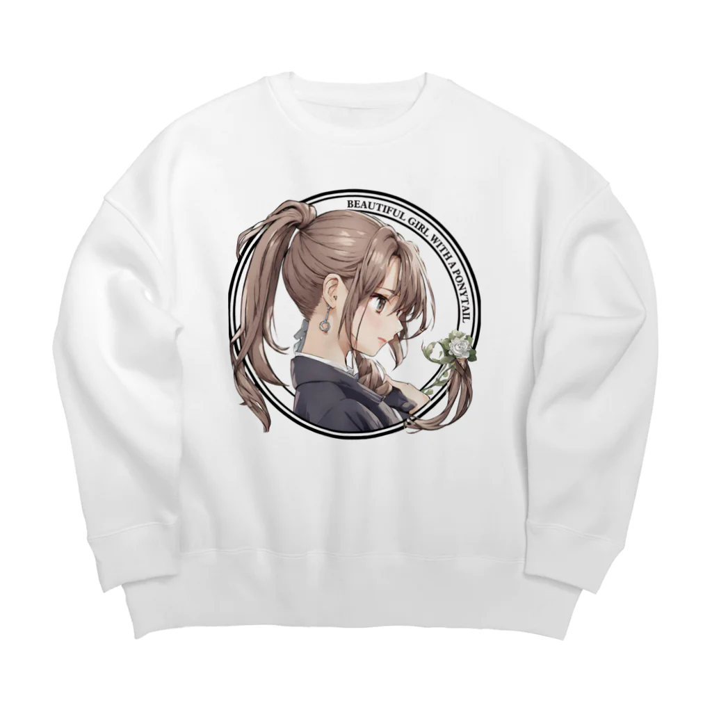 ponytail-bisyoujoのポニーテール美少女図鑑アイコン Big Crew Neck Sweatshirt