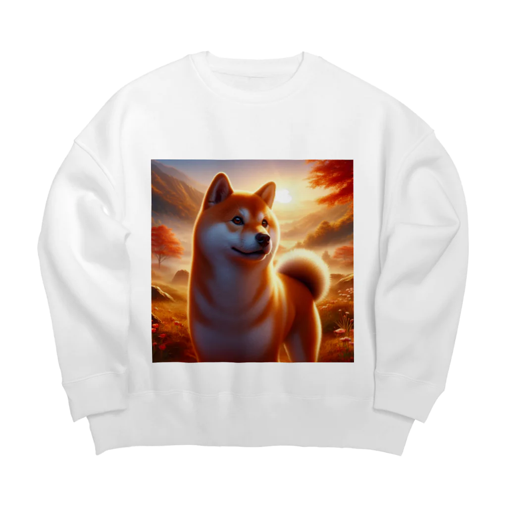 ANTARESの夕方の黄昏　柴犬 Big Crew Neck Sweatshirt