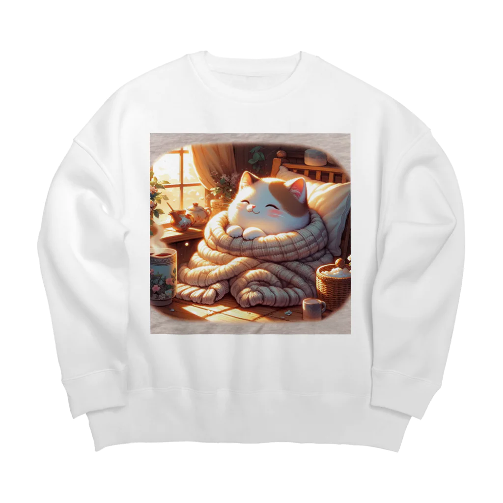 Cat-To-Critter-Fashionのほのぼのな猫 Big Crew Neck Sweatshirt