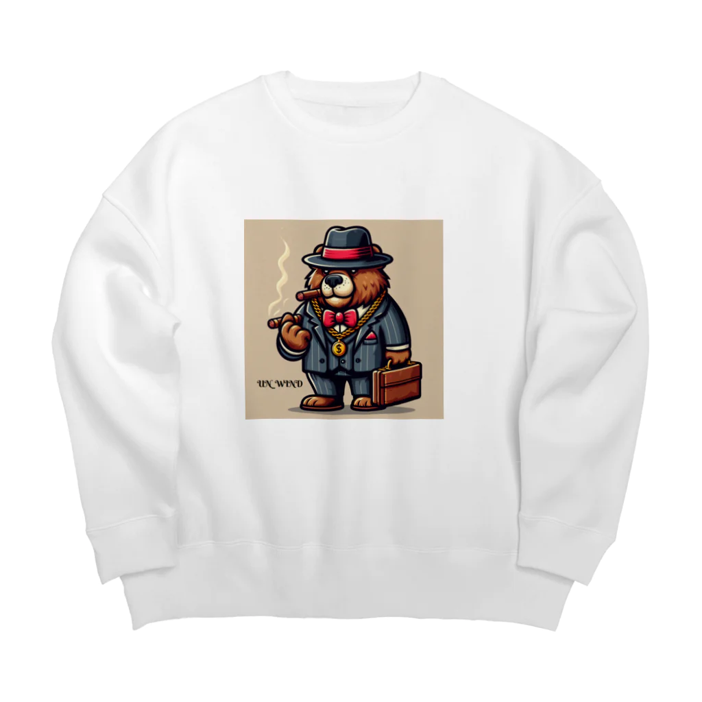 Un_windの葉巻ベアー Big Crew Neck Sweatshirt