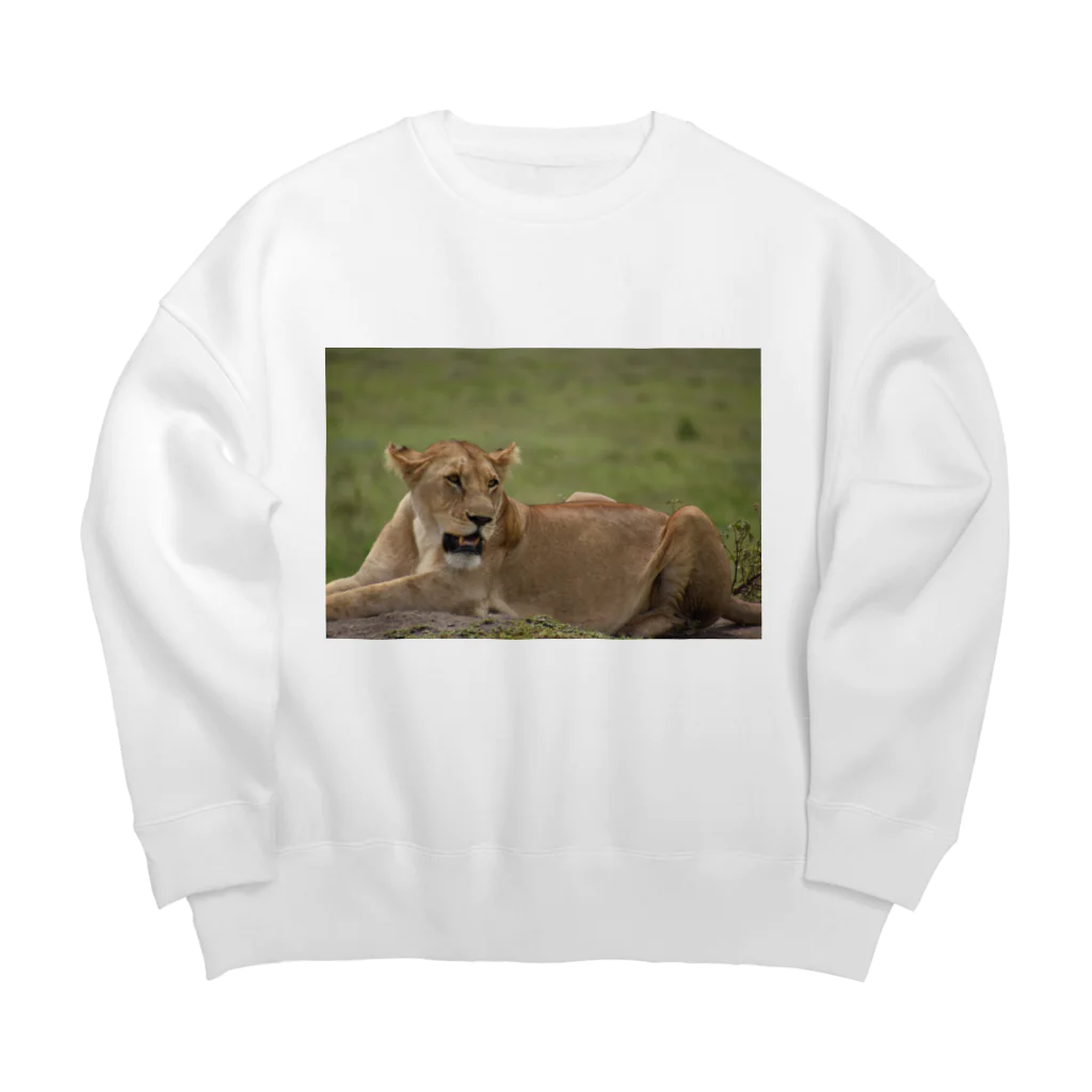 mayura_photoのサバンナのメスライオン Big Crew Neck Sweatshirt