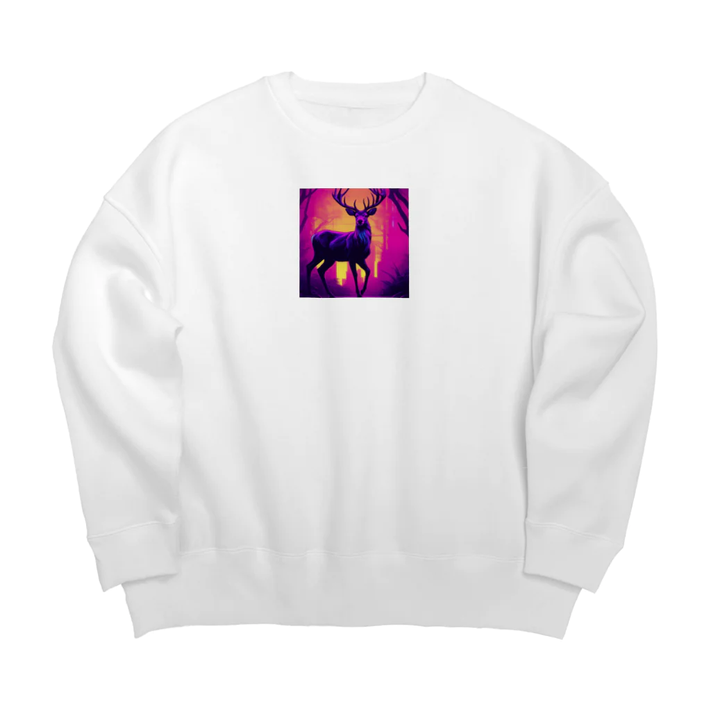 ZeroCreativeのネオンな鹿 Big Crew Neck Sweatshirt