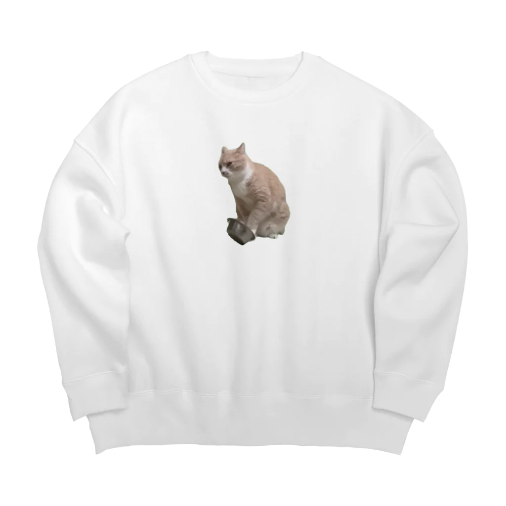 猫ミームグッズの【猫ミーム】餌を催促する猫 Big Crew Neck Sweatshirt