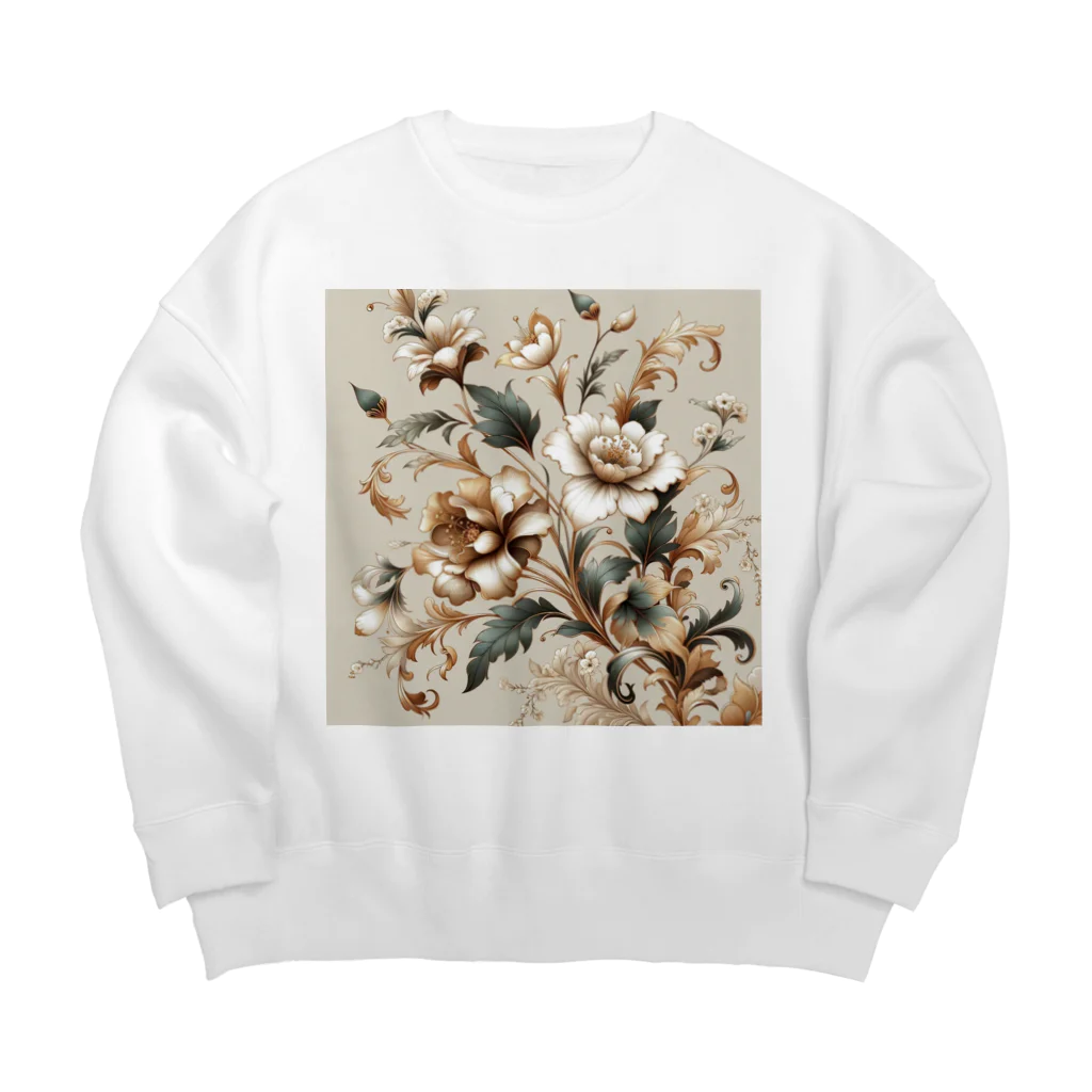 masa_innovatorのElegant Florals Big Crew Neck Sweatshirt