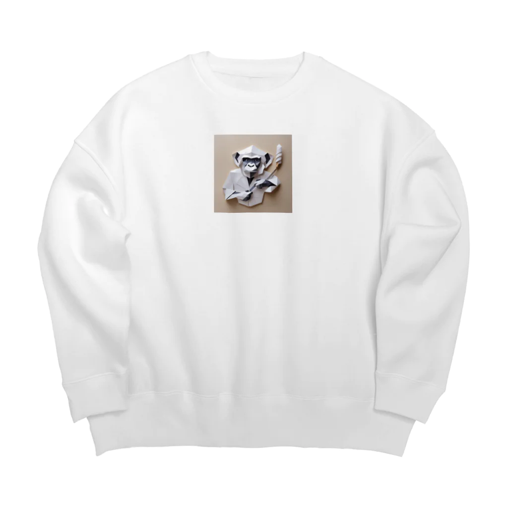 yumiceのice meets　オリガミチンパンジー Big Crew Neck Sweatshirt