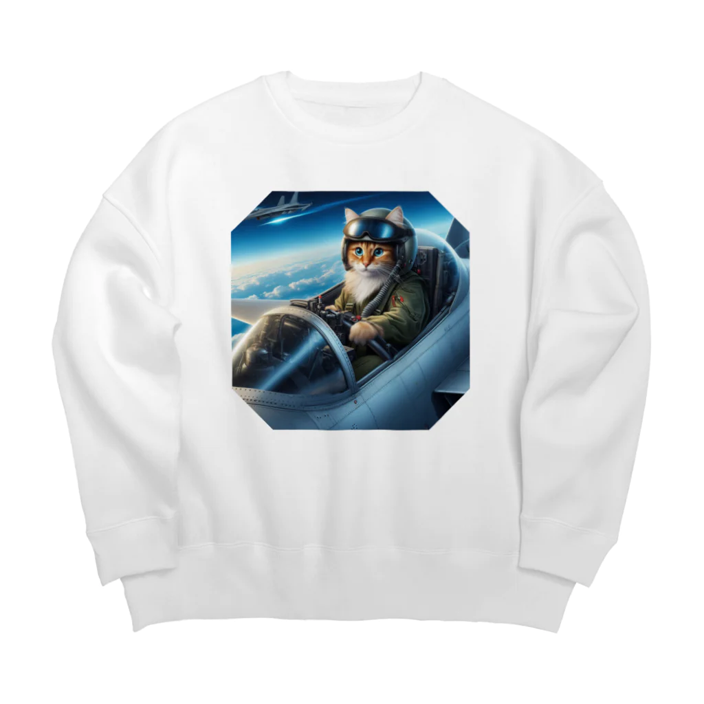 ニャーちゃんショップの永遠のネコ Big Crew Neck Sweatshirt