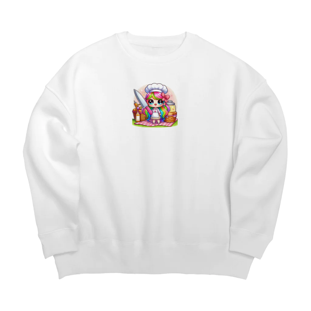 mitusan777の可愛い女の子が料理をしている様子が Big Crew Neck Sweatshirt