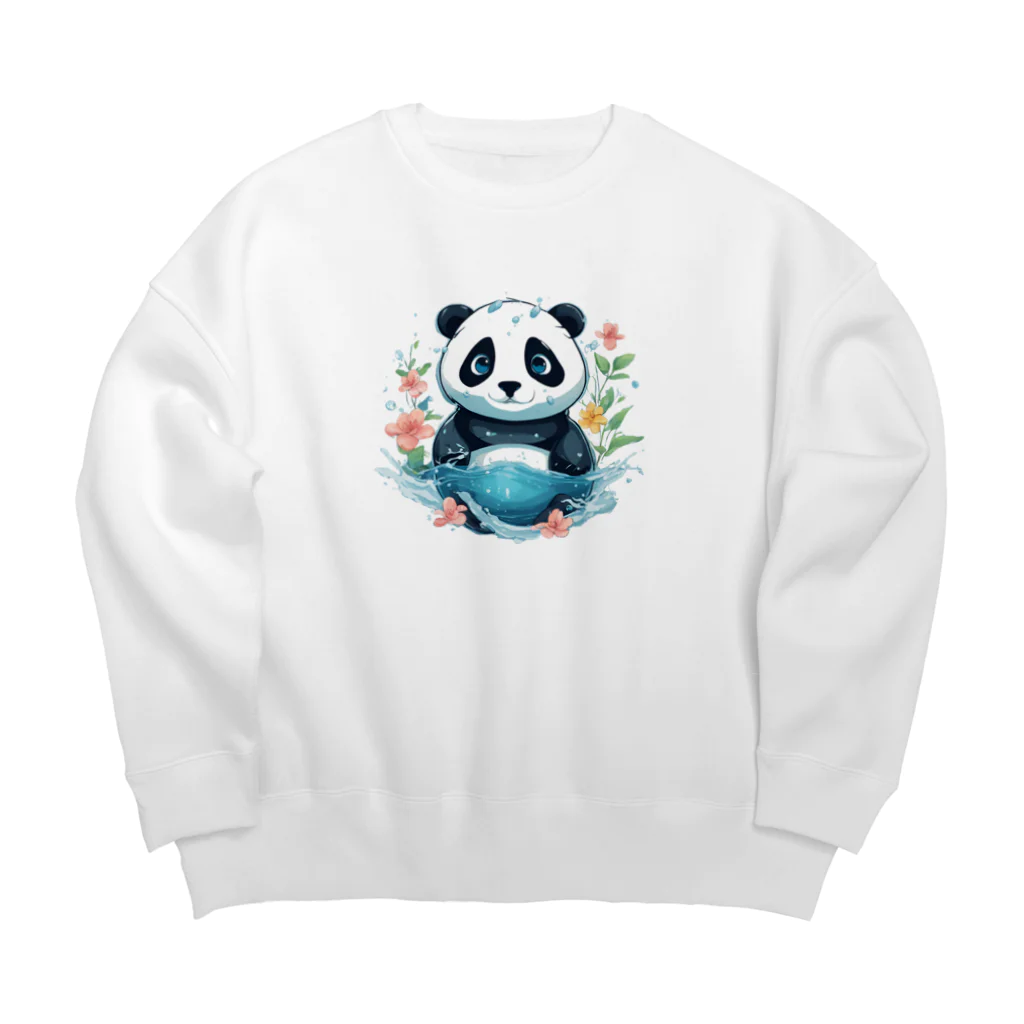 waterpandaの水中のパンダ Big Crew Neck Sweatshirt