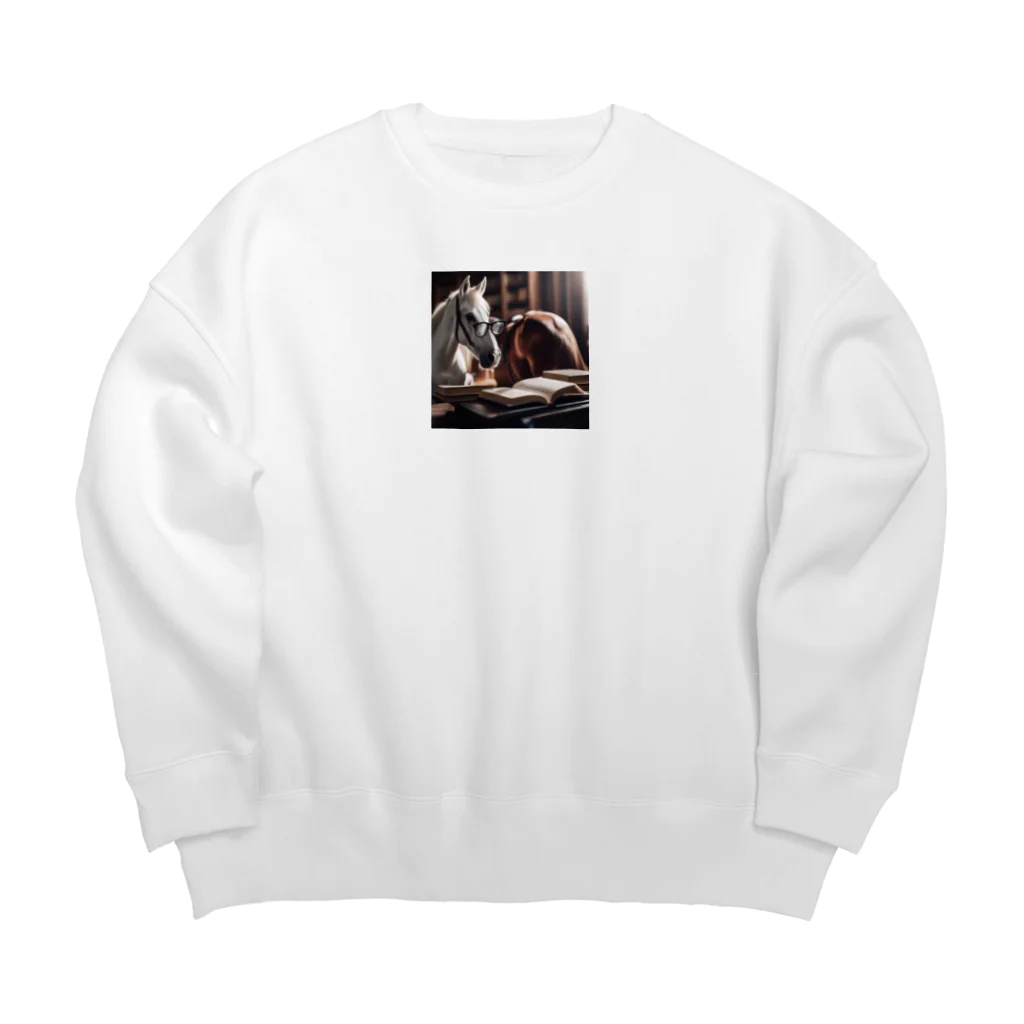 UDRUMSの読書家の馬 Big Crew Neck Sweatshirt