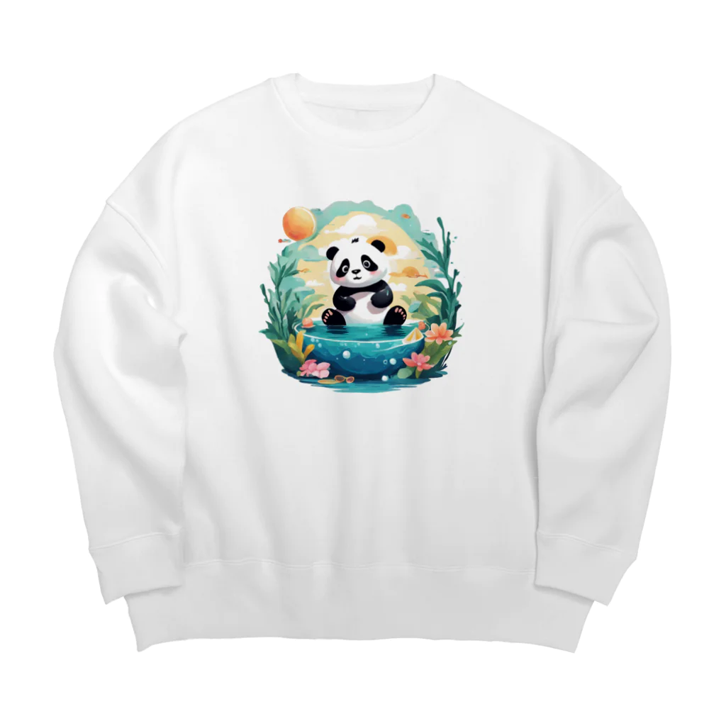 waterpandaの水辺のパンダ Big Crew Neck Sweatshirt