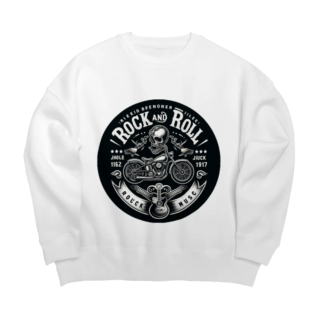 ロック堂のバイクアンドギター Big Crew Neck Sweatshirt