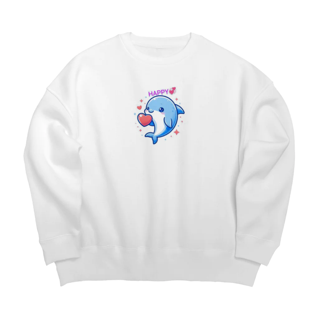 終わらない夢🌈の可愛いイルカちゃん🐬💞 Big Crew Neck Sweatshirt