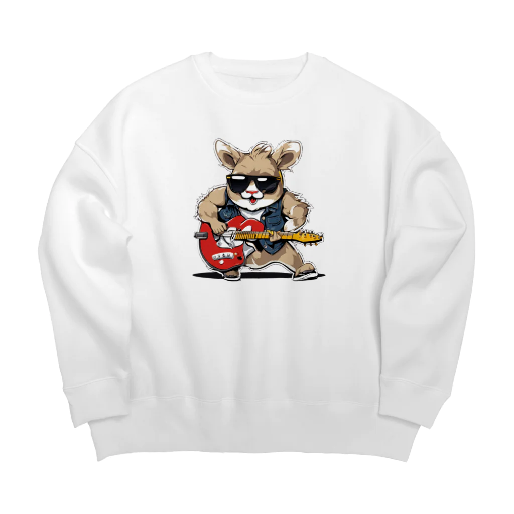 kichi_333のロックに生きるアニマル Big Crew Neck Sweatshirt