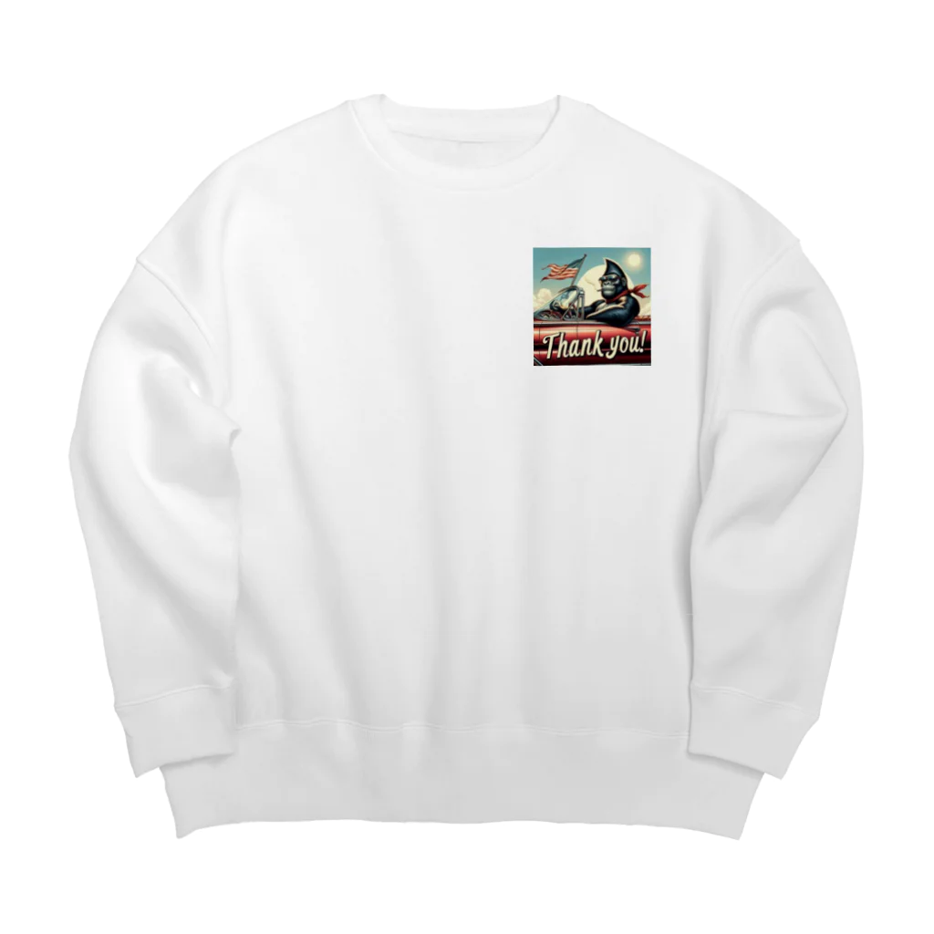 NAOKI_canonのゴリラのThank you！（赤い車①） Big Crew Neck Sweatshirt