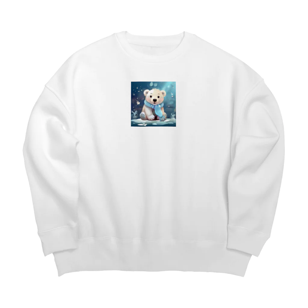 りんりんの可愛いシロクマちゃんショップ　かわいいよ！のしろくまちゃん Big Crew Neck Sweatshirt