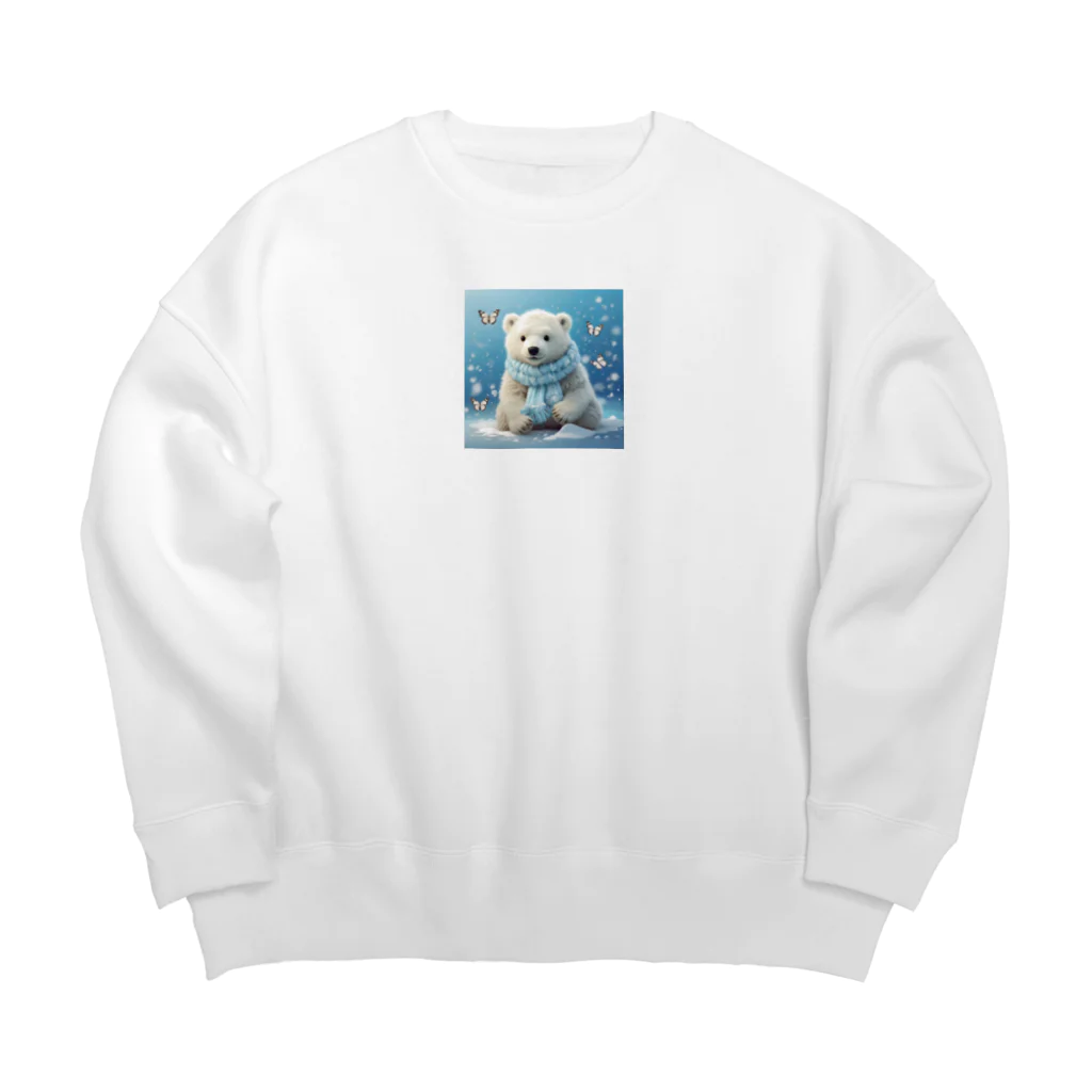 りんりんの可愛いシロクマちゃんショップ　かわいいよ！の白くま Big Crew Neck Sweatshirt