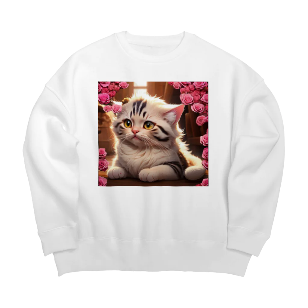 RoseにゃんこのRoseにゃんこ Big Crew Neck Sweatshirt