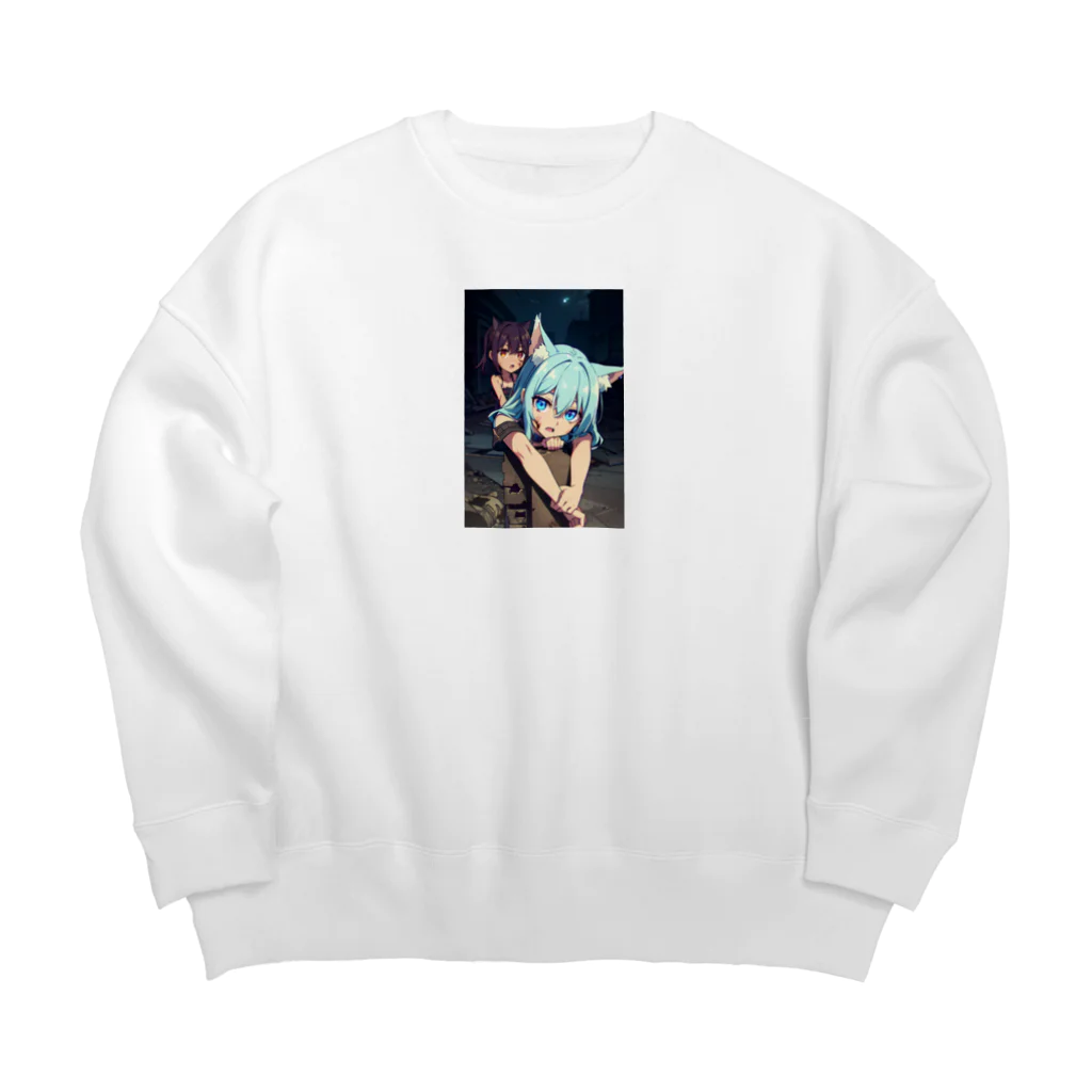 ほっこりアニメマートのゾンビィ～8 Big Crew Neck Sweatshirt