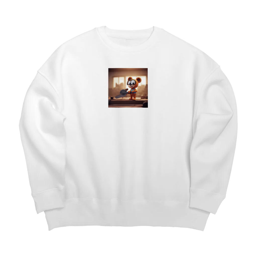 DeeeeDののこぎりのキャラクター Big Crew Neck Sweatshirt