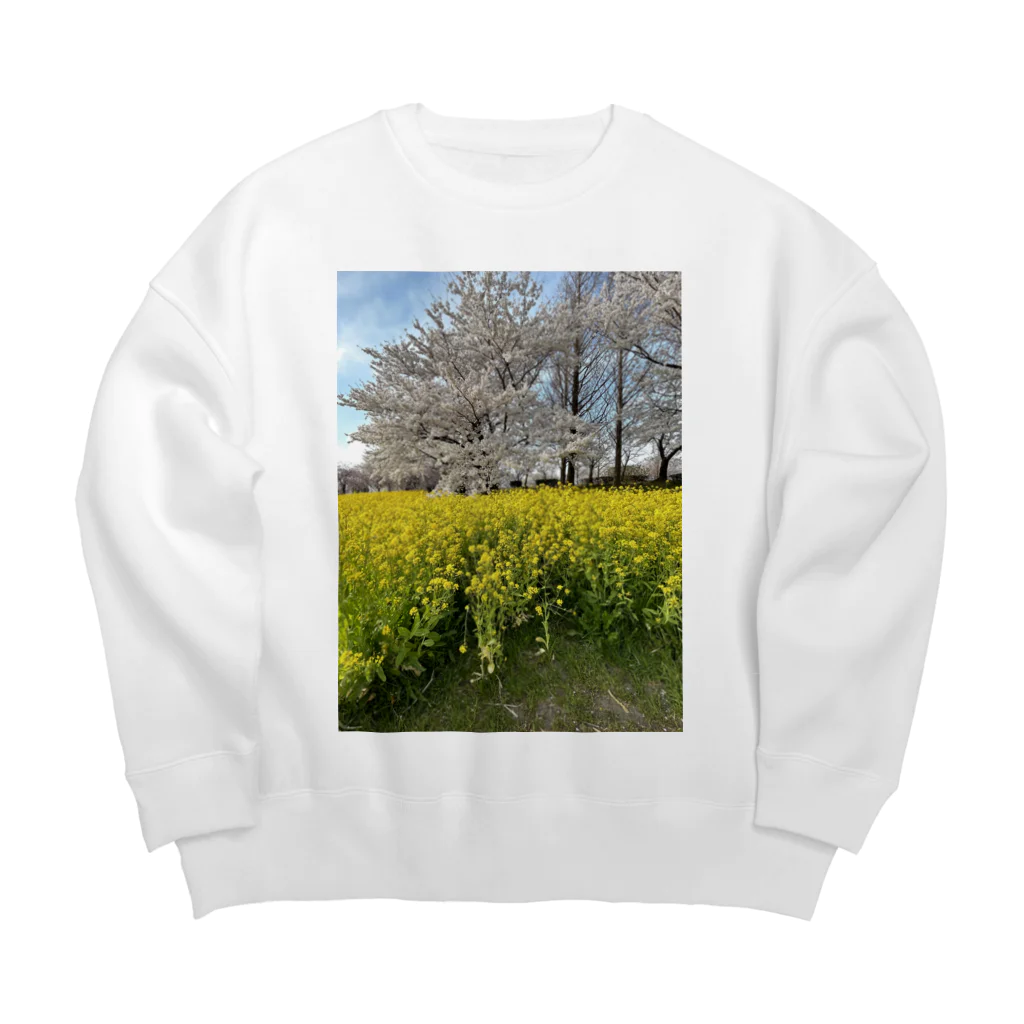 枯れ親父の店の菜の花と桜のKISS Big Crew Neck Sweatshirt
