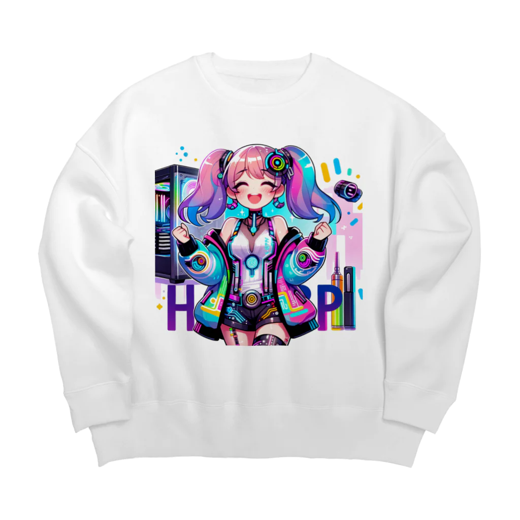 iSysのゲーミング少女ピーシースリー Big Crew Neck Sweatshirt