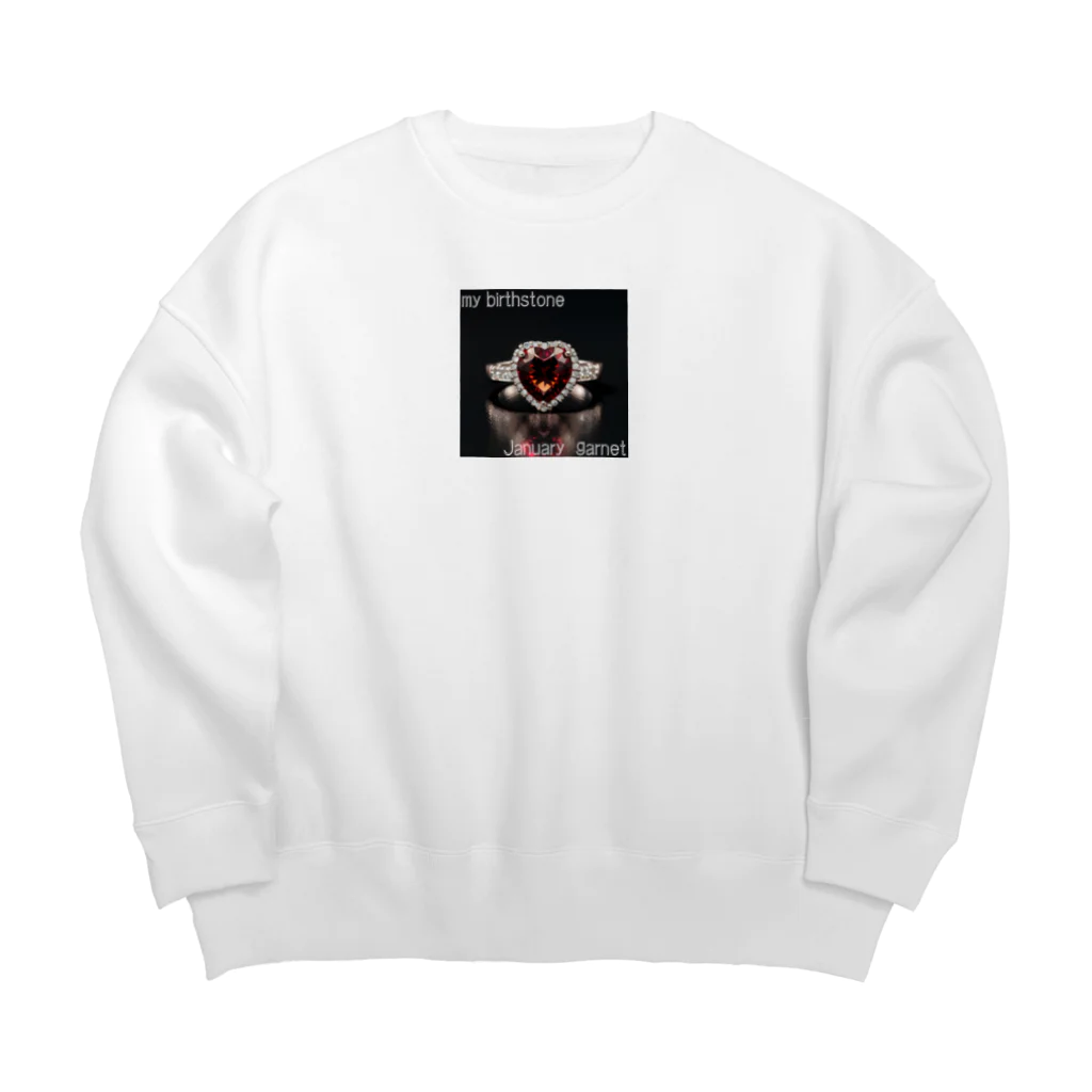 ゆうめい♏のBirthstone/heart-shaped ring/January Big Crew Neck Sweatshirt