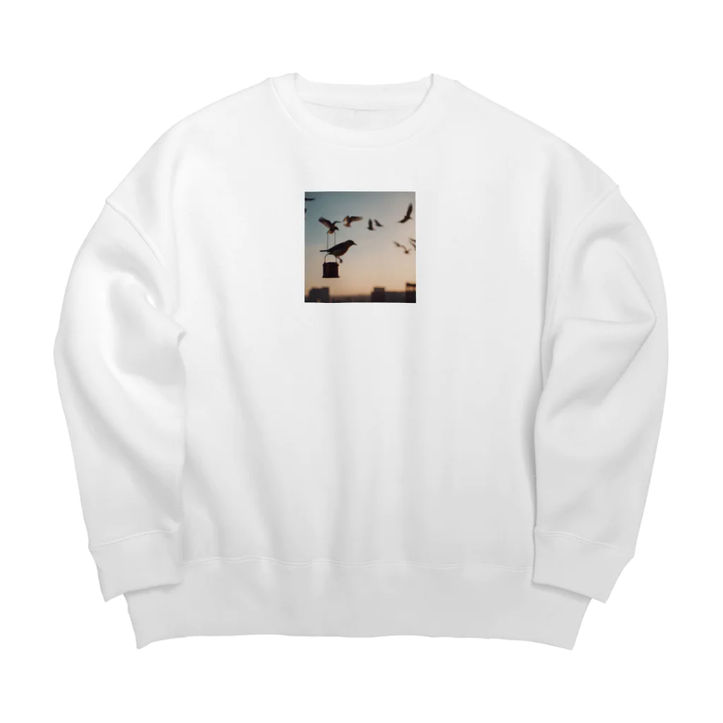 simaenaga234の夕方の鳥 Big Crew Neck Sweatshirt