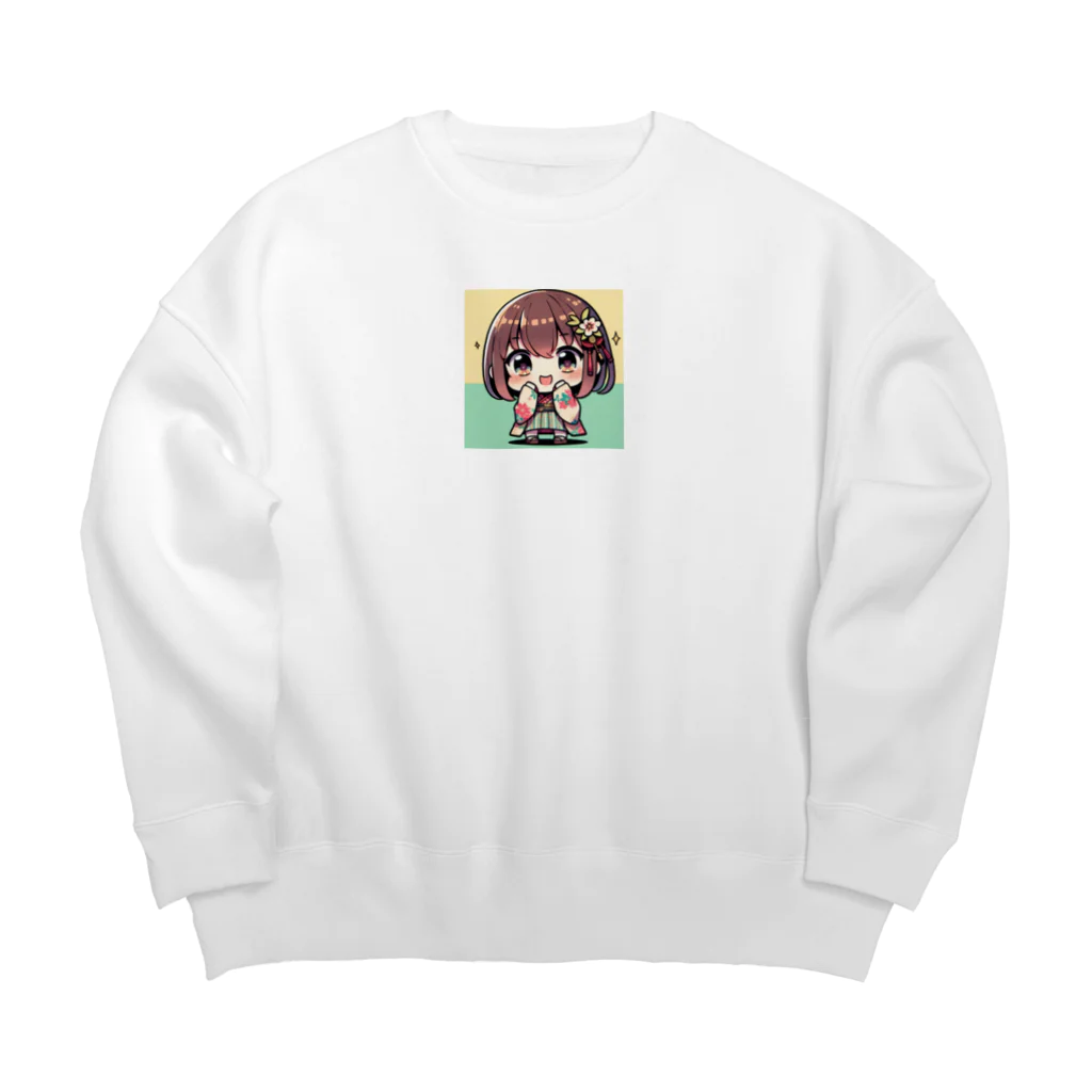 takecooの和服女子 Big Crew Neck Sweatshirt