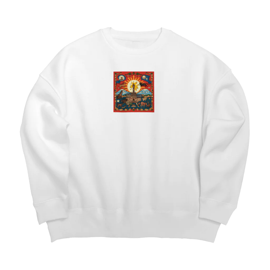 Q_kyuのオールドタペストリー Big Crew Neck Sweatshirt