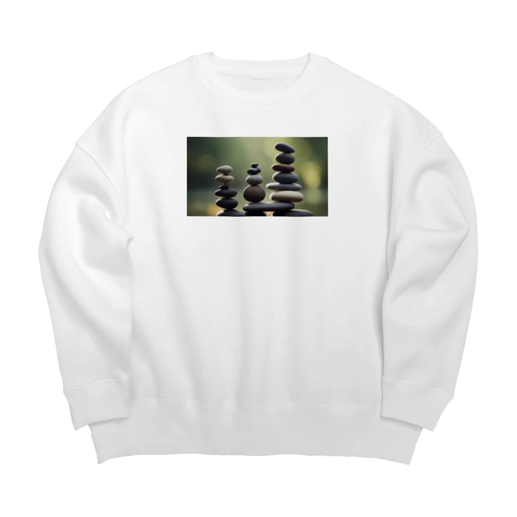 ゆったりまったり屋の石を積む Big Crew Neck Sweatshirt